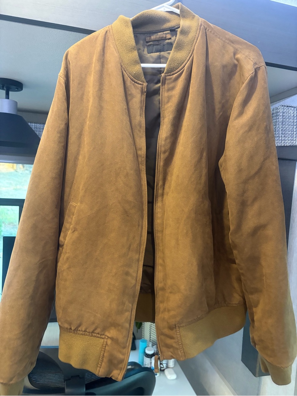 Uniqlo Men's Suede-Look Bomber Jacket - Camel